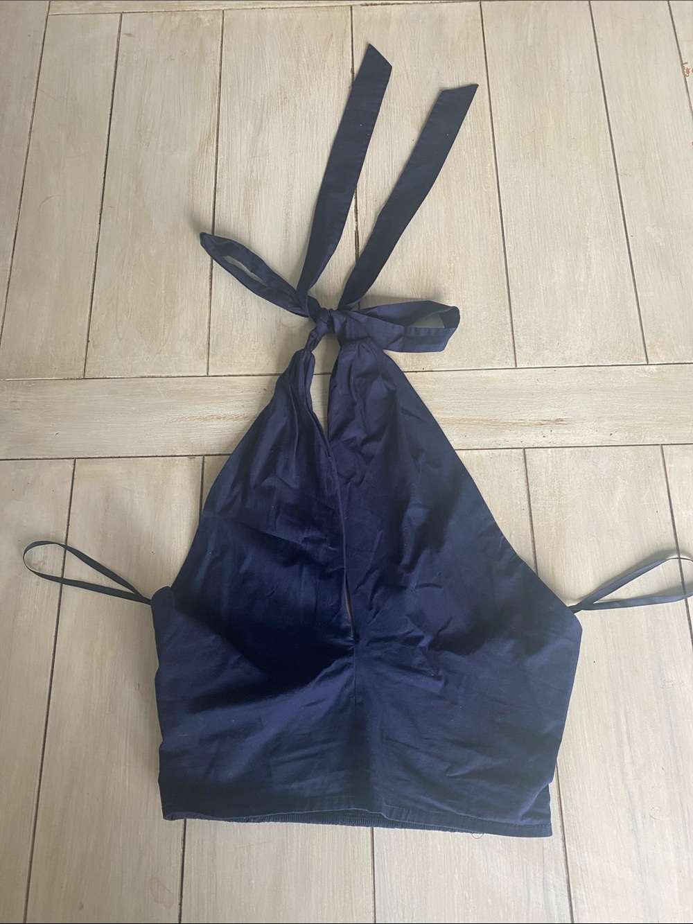 Staud Navy Blue Halter Blouse Medium